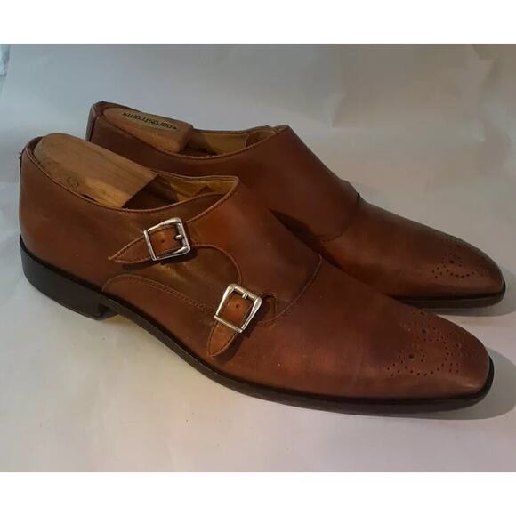Mercanti Fiorentini Men Monk Strap Shoes Brown Buckle Size 10M Medium main image 7